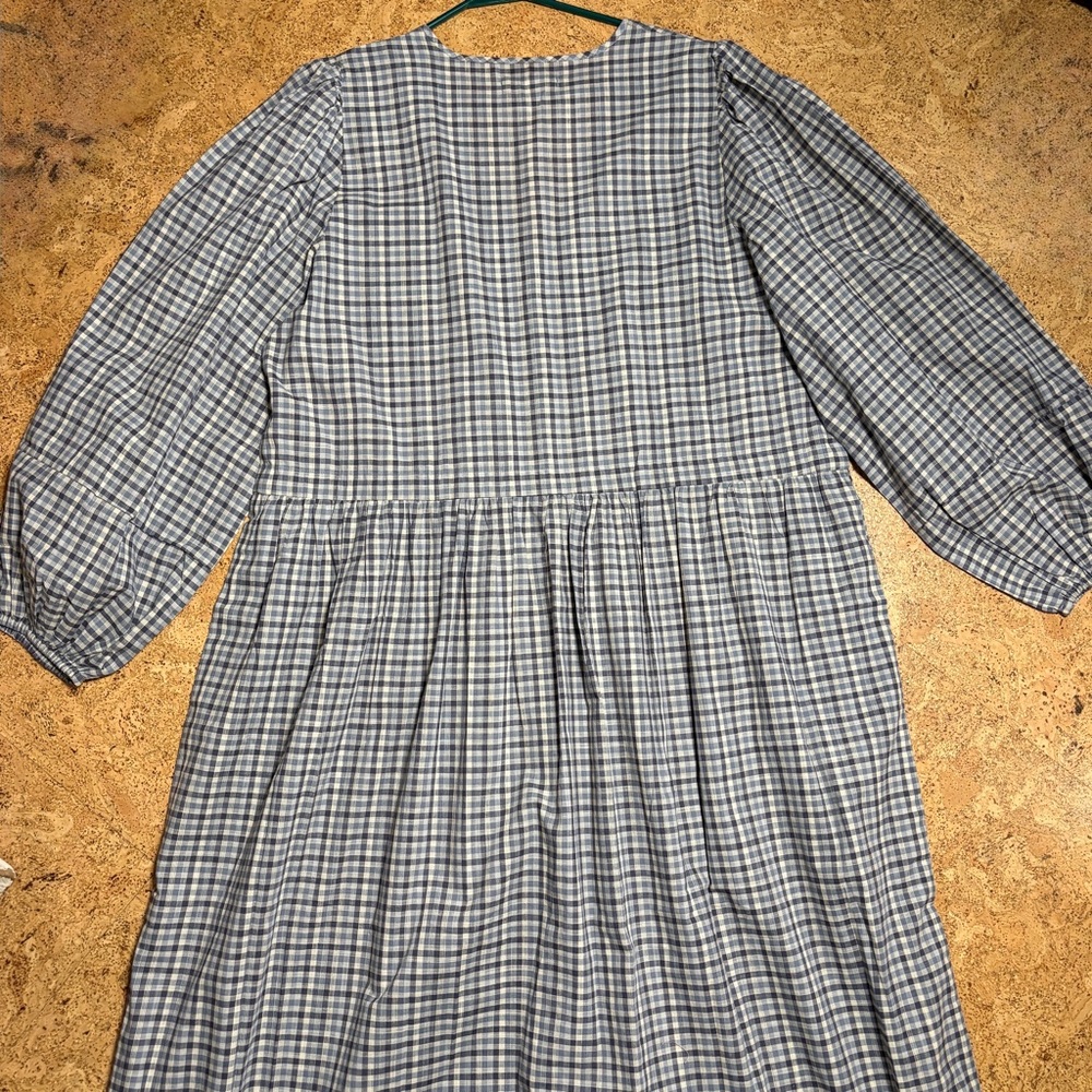Christy Dawn The Saunders 100% Organic Cotton Slate Gingham Dress NWOT Sz XL - Picture 11 of 17